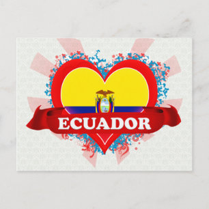 Vintage Ich liebe Ecuador Postkarte