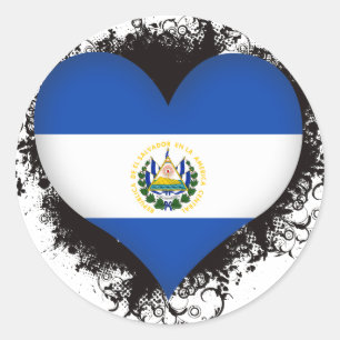 Vintage Ich liebe El Salvador Runder Aufkleber