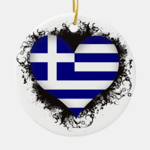 Vintage Ich liebe Griechenland Keramik Ornament