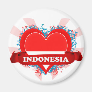 Vintage Ich liebe Indonesien Magnet