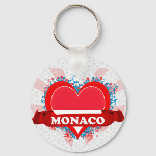 Vintage Ich liebe Monaco Schlüsselanhänger