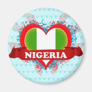 Vintage Ich liebe Nigeria Magnet