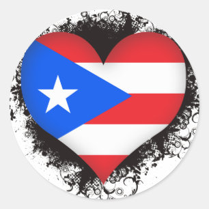Vintage Ich liebe Puerto Rico Runder Aufkleber