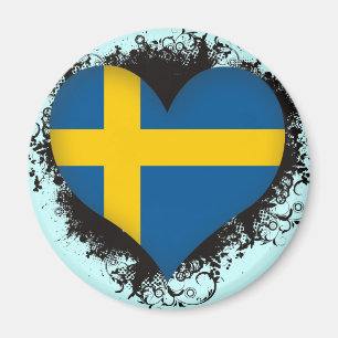 Vintage Ich liebe Schweden Magnet