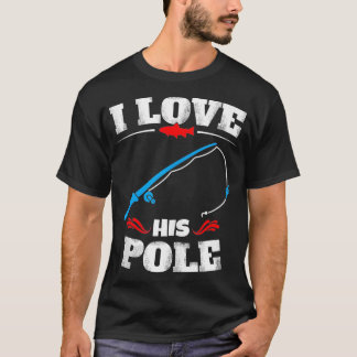 Vintage Ich liebe seine Rute Lustiges Angelpaar pa T-Shirt