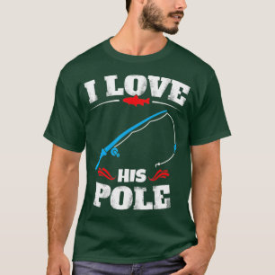 Vintage Ich liebe seine Rute Lustiges Angelpaar T-Shirt