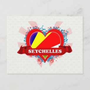 Vintage Ich liebe Seychellen Postkarte