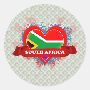 Vintage Ich liebe Südafrika Runder Aufkleber