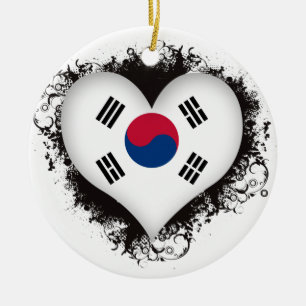 Vintage Ich liebe Südkorea Keramikornament