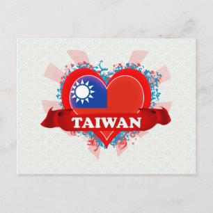 Vintage Ich liebe Taiwan Postkarte