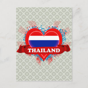 Vintage Ich liebe Thailand Postkarte