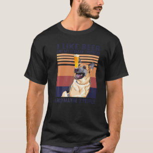 Vintage Ich mag Bier Deutscher Schäferhund und 3 P T-Shirt