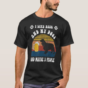 Vintage Ich mag Bier & meinen Cocker Spaniel Hund T-Shirt