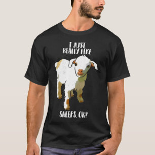 Vintage ich mag einfach Schafe OK lustiges Tier  T-Shirt