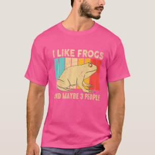 Vintage Ich mag Frösche Retro Amphibien Seetiere T-Shirt