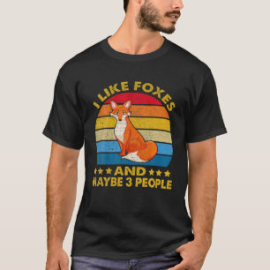 Vintage Ich mag Füchse und vielleicht 3 Leute Wald T-Shirt