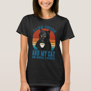 Vintage Ich mag Kaffee meine Katze und vielleicht T-Shirt