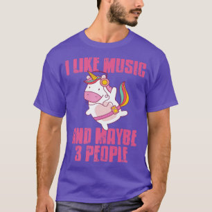 Vintage Ich mag Musik & Vielleicht 3 Personen Einh T-Shirt