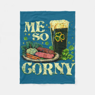 Vintage ich so kitschig Bier Corned Beef und Kohl Fleecedecke