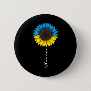 Vintage Ich stehe mit Ukraine Ukraine-Flagge Sonne Button
