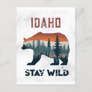 Vintage Idaho Bär Bleib Wild Reisen Postkarte