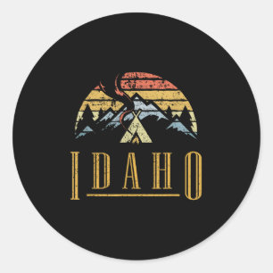 Vintage Idaho Berge Camping Lagerfeuer Retro T S Runder Aufkleber