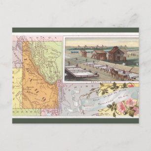 Vintage-Idaho-Karte Postkarte
