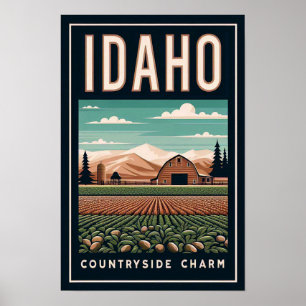 Vintage Idaho Landschaft Charm Poster