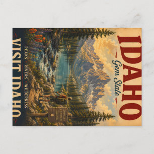 Vintage-Idaho-Reiseposter mit friedlicher Wildnis Feiertagspostkarte