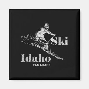 Vintage Idaho Tamarack Skiing T-Shirt Magnet