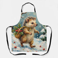 Vintage Igel mit Weihnachtsbeerkorb