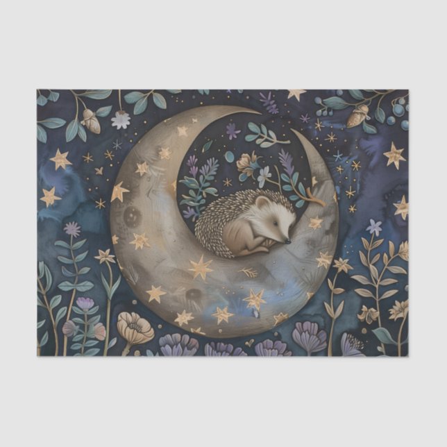 Vintage-Igel-Wald-Blumen William Morris  Seidenpapier (Vorderseite)