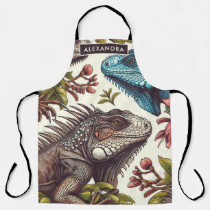 Vintage Iguana Nahtlose Malerei Schürze