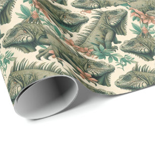 Vintage-Iguanen-Muster Geschenkpapier