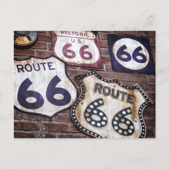 Vintage Ikonische Route 66 Postkarte (Vorderseite)