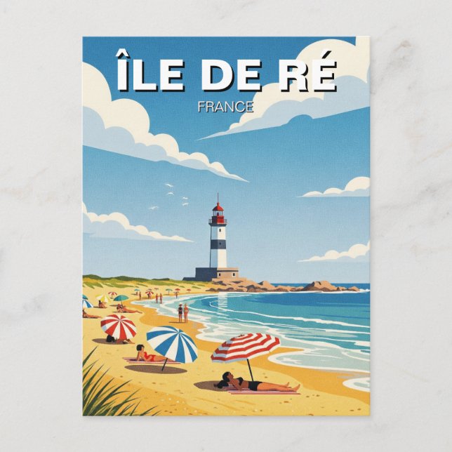 Vintage Île de Ré France Postkarte (Vorderseite)