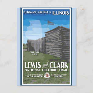 Vintage Illinois Lewis und Clark Camp River Dubois Postkarte