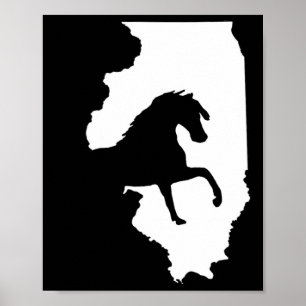 Vintage Illinois Pferderitte Poster