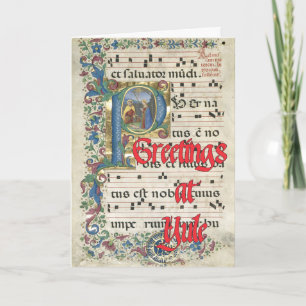 Vintage illuminierte Weihnachtsschrift Karte