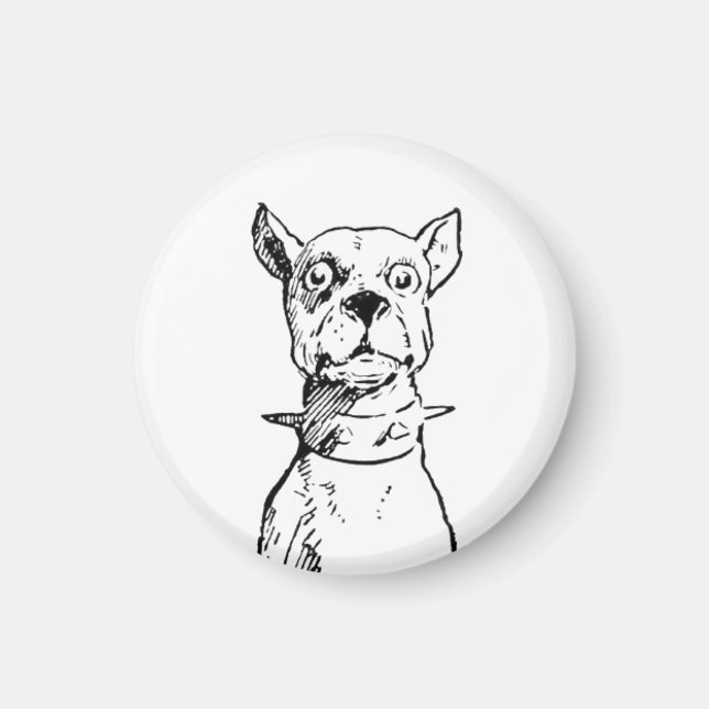 Vintage-Illustration 1919 Sitzender Hund Magnet (Vorne)