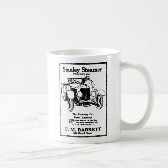 Vintage Illustration 1928 des Stanley-Dampfer-Auto Kaffeetasse (Rechts)