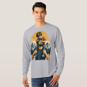 Vintage-Illustration: Abenteuer von Vater und Sohn T-Shirt