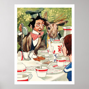 Vintage-Illustration Alice im Wunderland Poster
