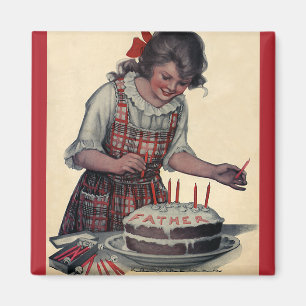 Vintage-Illustration Alles Gute zum Geburtstag Pap Magnet
