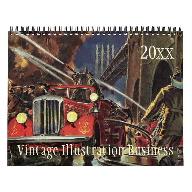 Vintage Illustration - Arbeitsplätze und Beruf in  Kalender (Titelbild)