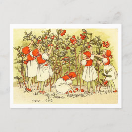 Vintage Illustration Blueberry Forest Elsa Beskow Postkarte