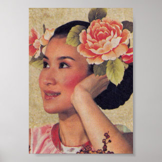 Vintage-Illustration Chinesin Poster
