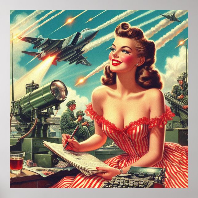 Vintage Illustration der 50er Jahre Poster (Vorne)