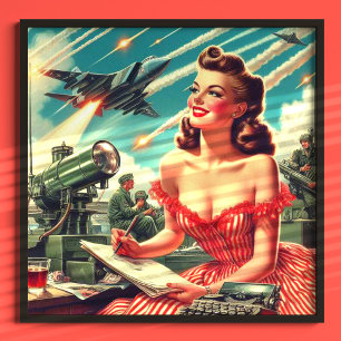 Vintage Illustration der 50er Jahre Poster