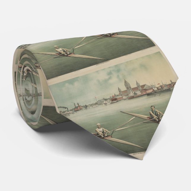 Vintage Illustration der Besatzungs-Athleten Krawatte (Gerollt)